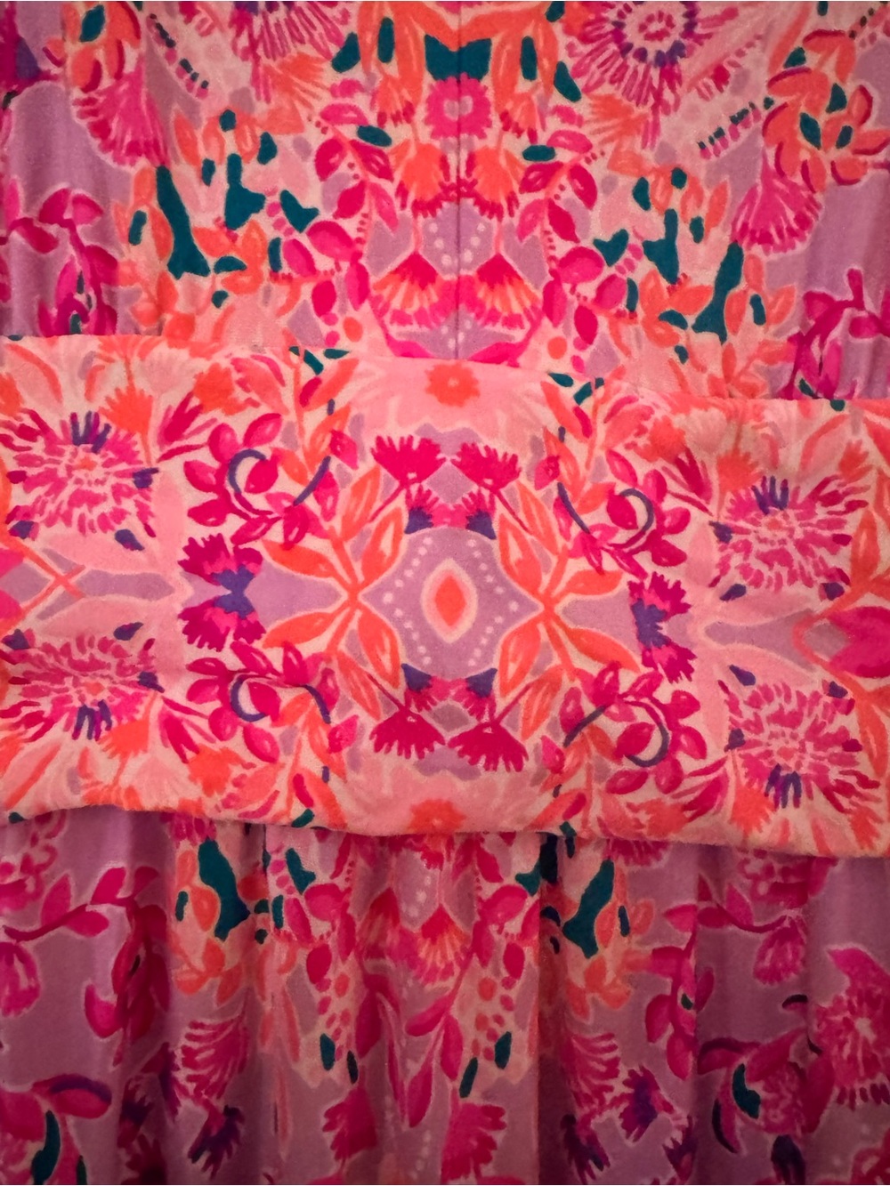 Lilly Pulitzer Pearce Sunshine Vibes Vibrant Pink Green Orange Maxi Dress L - Picture 5 of 7